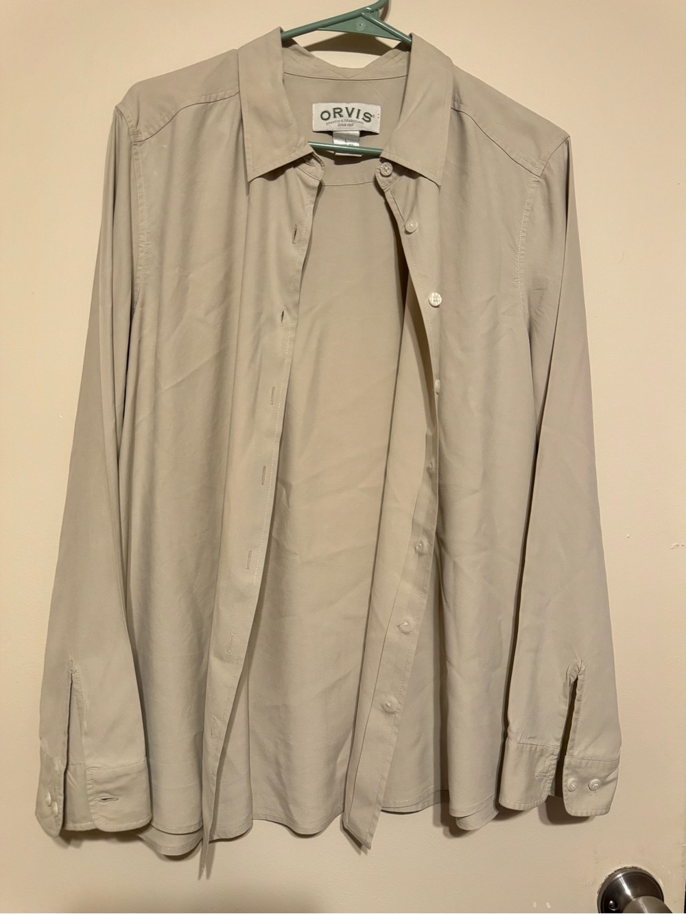 Orvis Vintage 100%Silk Women’s ClassicCollar Long Sleeve Relaxed Button-Up Shirt